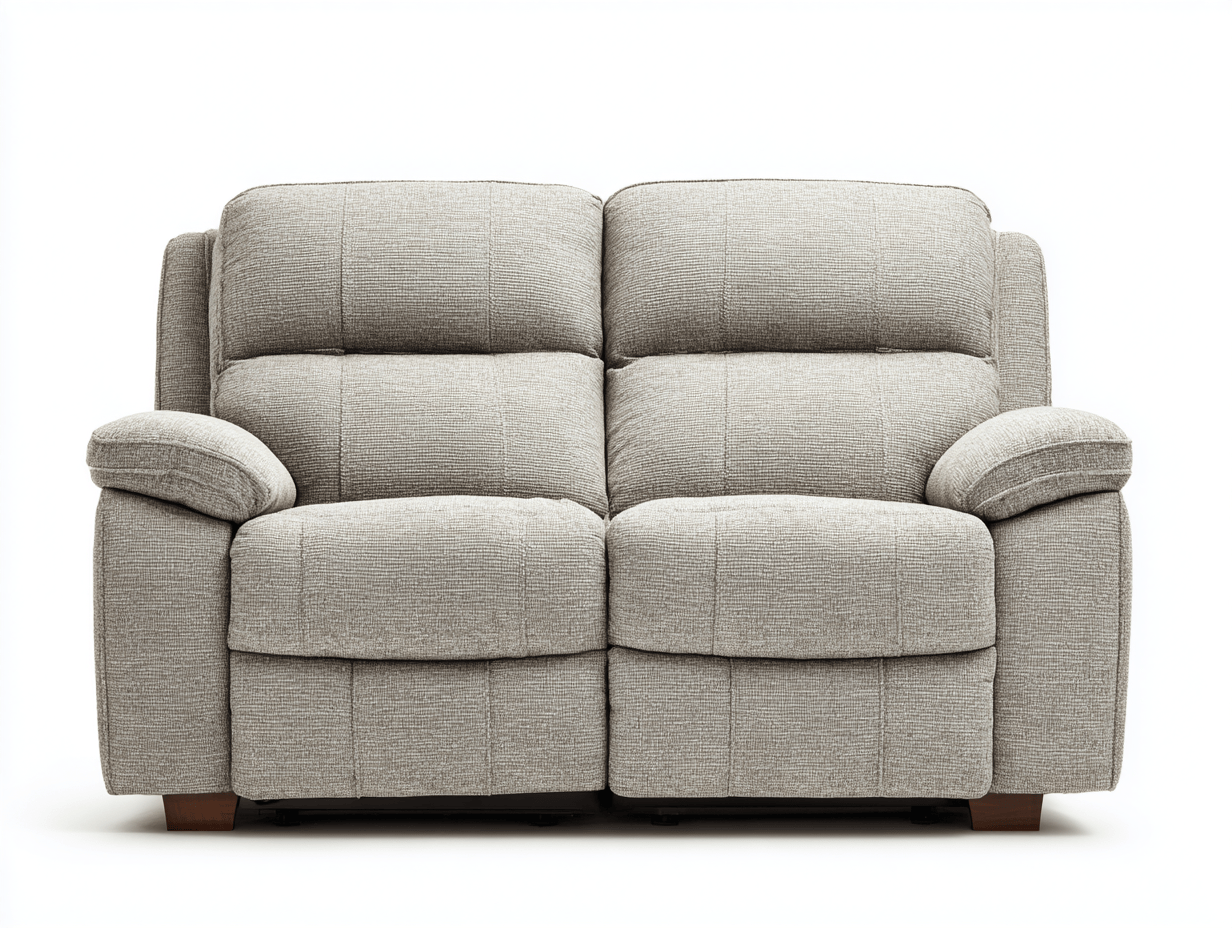 Canapé 2 places inclinable tissu 200×95 cm – gris clair – avec accoudoirs et mécanisme inclinable manuel-Warmthix