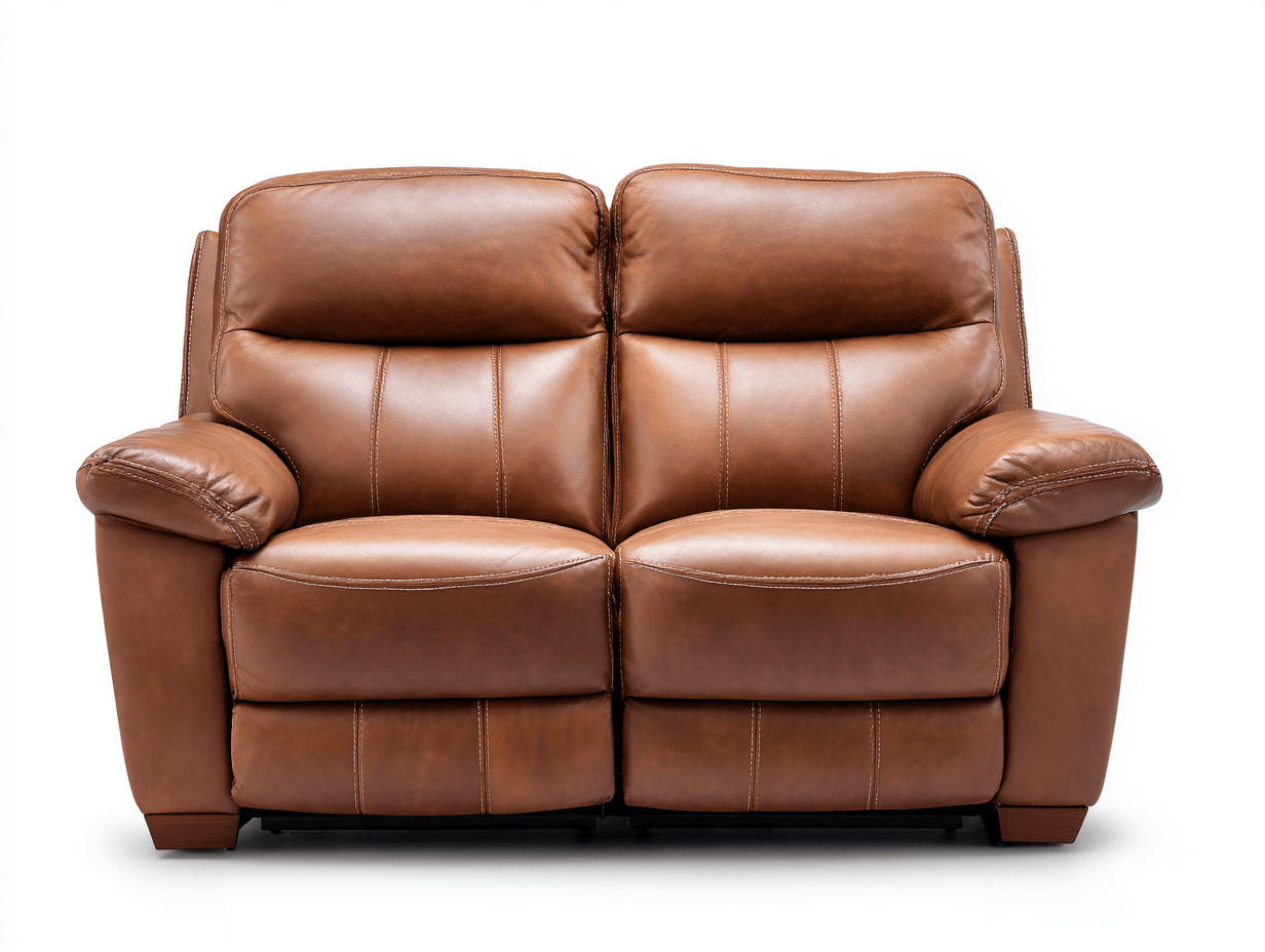 Canapé 2 places inclinable cuir 200×95 cm – marron – avec repose-tête et mécanisme incliné électrique-Warmthix