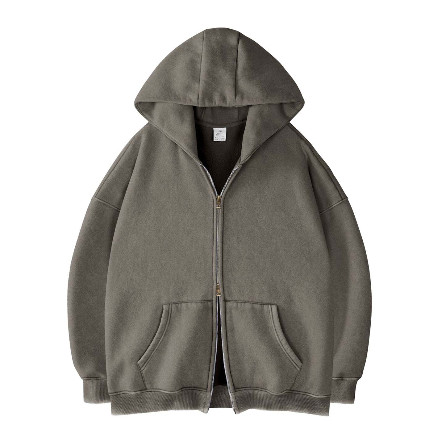 Women's Double Zip Up Oversized Acid Wash Hoodie Heavyweight Fleece Cotton for Casual Outings and Everyday Wear