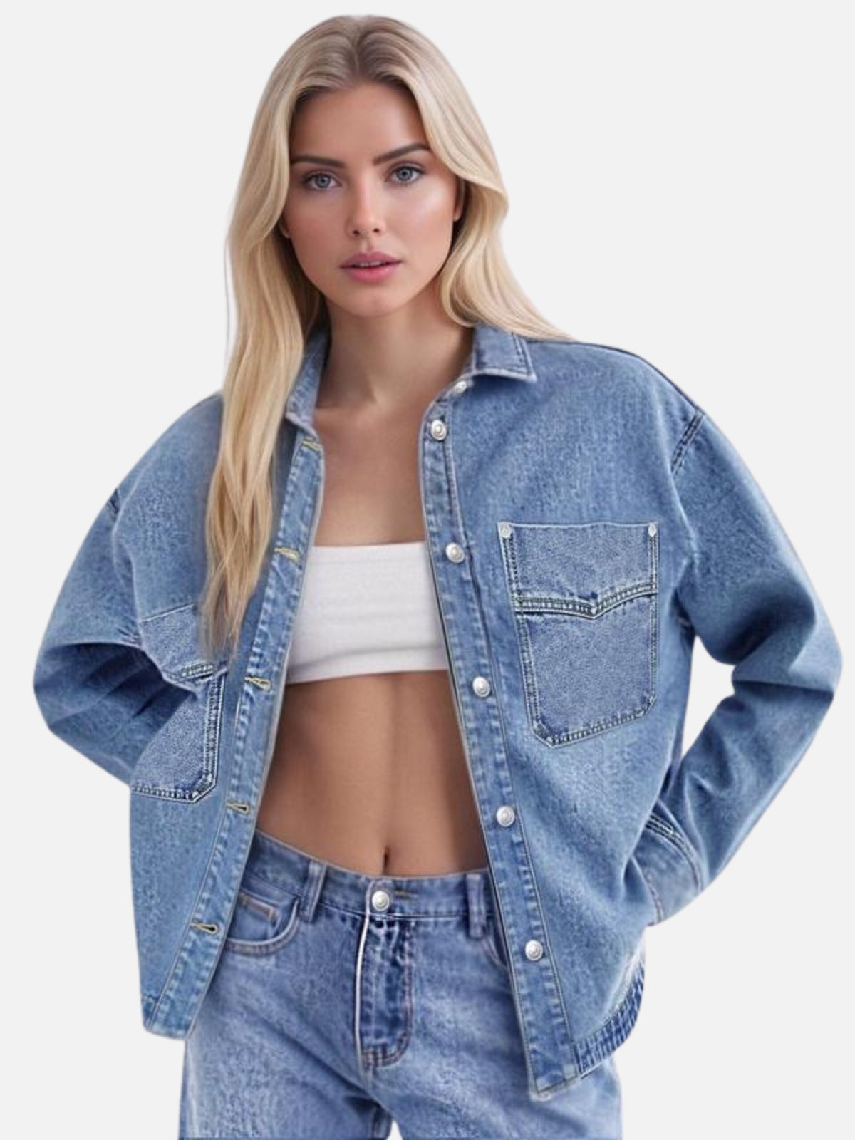 ⏰Last Day Free Shipping Capri⏰Modal Drop Shoulder Denim Jacket