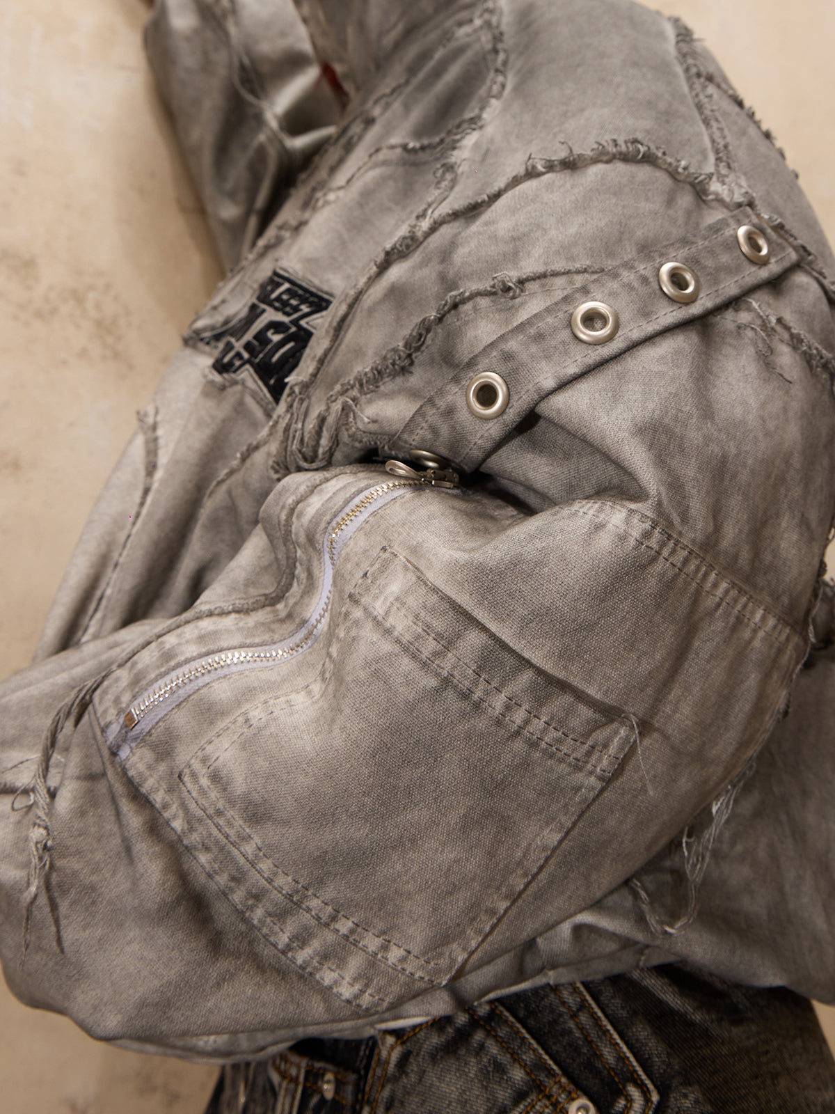 Personsoul Hand Brushed Dirty Cotton Coat