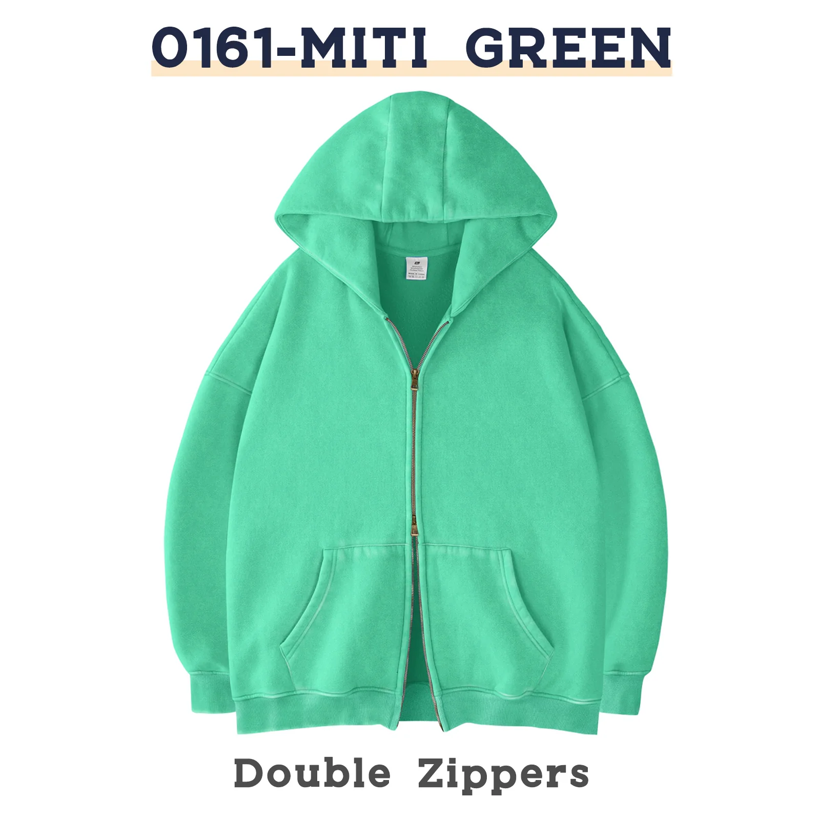 Women's Double Zip Up Oversized Acid Wash Hoodie Heavyweight Fleece Cotton for Casual Outings and Everyday Wear