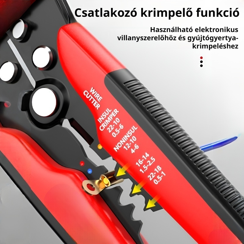  Állítható huzalcsupaszító és vágó, villanyszerelő szerszámkészlet