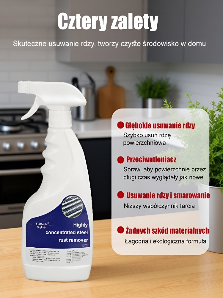 【Szybki środek do usuwania rdzy】Nie wymaga polerowania, wystarczy zetrzeć rdzę. 🛡️【Zatwierdzony przez profesjonalne firmy sprzątające】