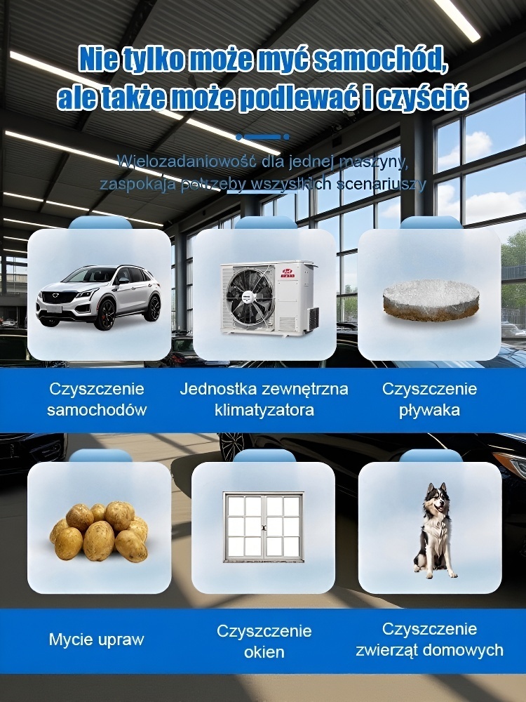 【30-letnia żywotność】Przenośna domowa elektryczna myjka wysokociśnieniowa🚗💦 Koniec z czekaniem w kolejce na myjniach samochodowych! Lekka, bezprzewodowa i wydajna.