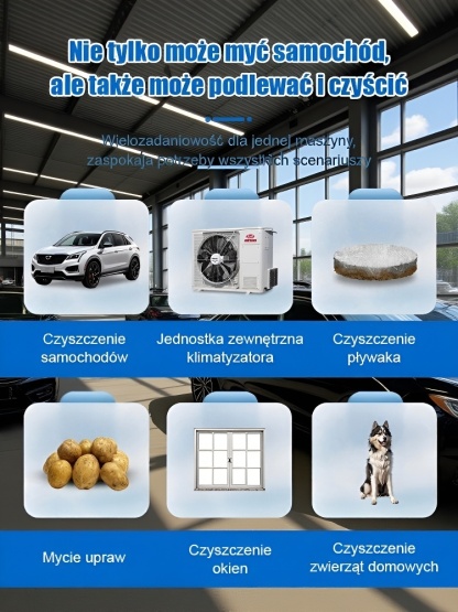 【30-letnia żywotność】Przenośna domowa elektryczna myjka wysokociśnieniowa🚗💦 Koniec z czekaniem w kolejce na myjniach samochodowych! Lekka, bezprzewodowa i wydajna.