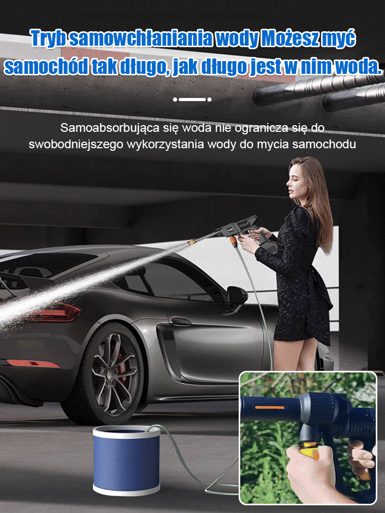 【30-letnia żywotność】Przenośna domowa elektryczna myjka wysokociśnieniowa🚗💦 Koniec z czekaniem w kolejce na myjniach samochodowych! Lekka, bezprzewodowa i wydajna.