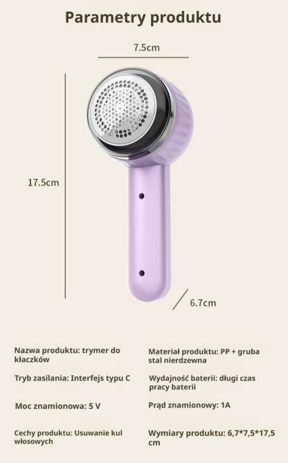 Domowy elektryczny golarka do ubrań, ładowalny usuwacz zmechaceń.