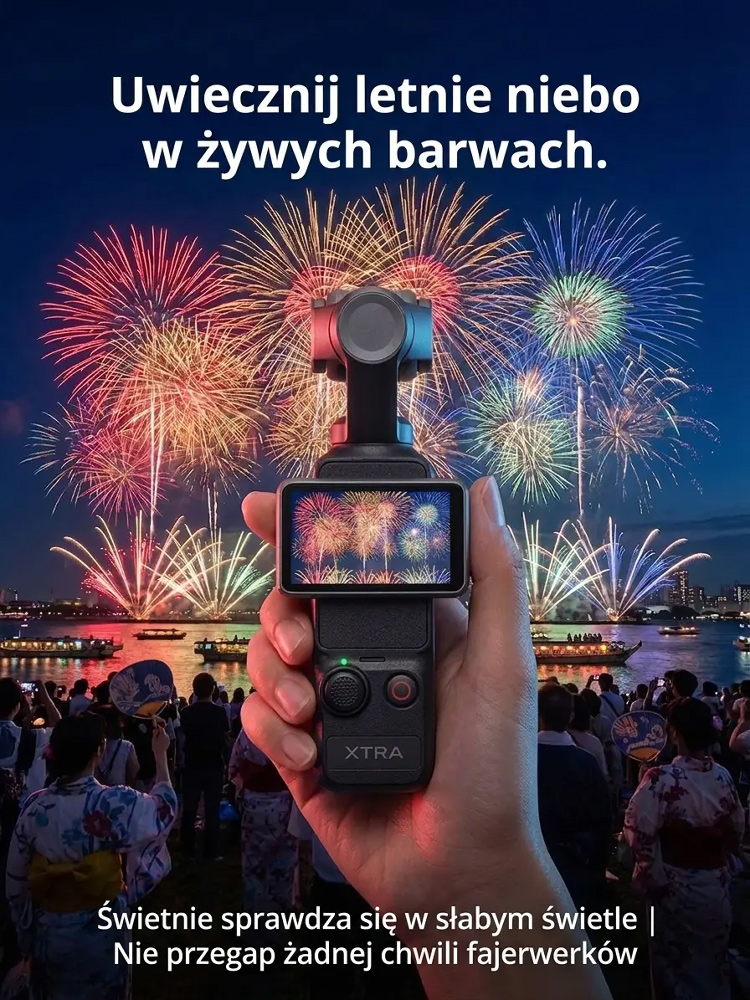 【Z tej samej fabryki co DJI】Ręczna kamera sportowa z stabilizacją obrazu do użytku na zewnątrz