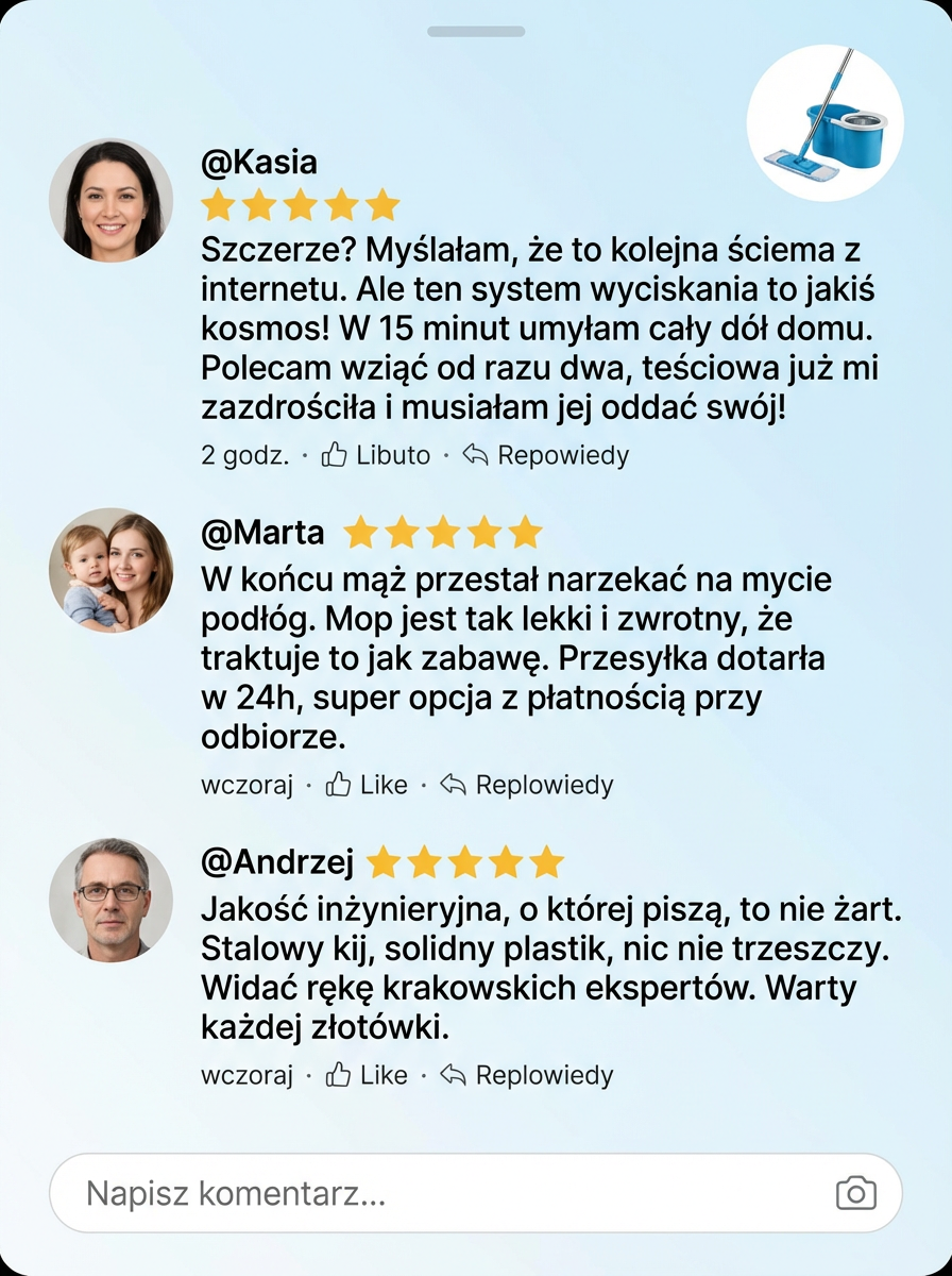 Mop Płaski Nowej Generacji | Technologia Politechniki Krakowskiej | Do Paneli i Płytek Bez Smug 🏠✨