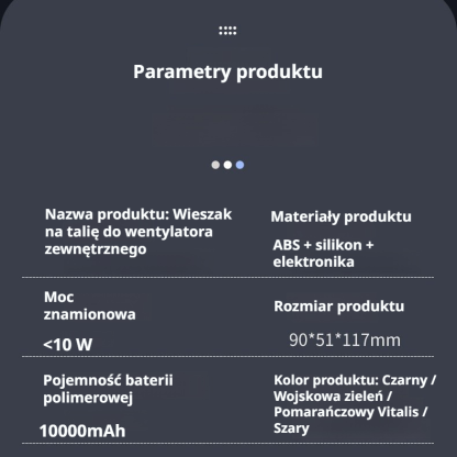 Wielofunkcyjny przenośny wentylator na szyję i wentylator na pas do użytku na zewnątrz