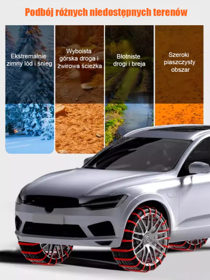 Uniwersalne łańcuchy śniegowe do samochodu