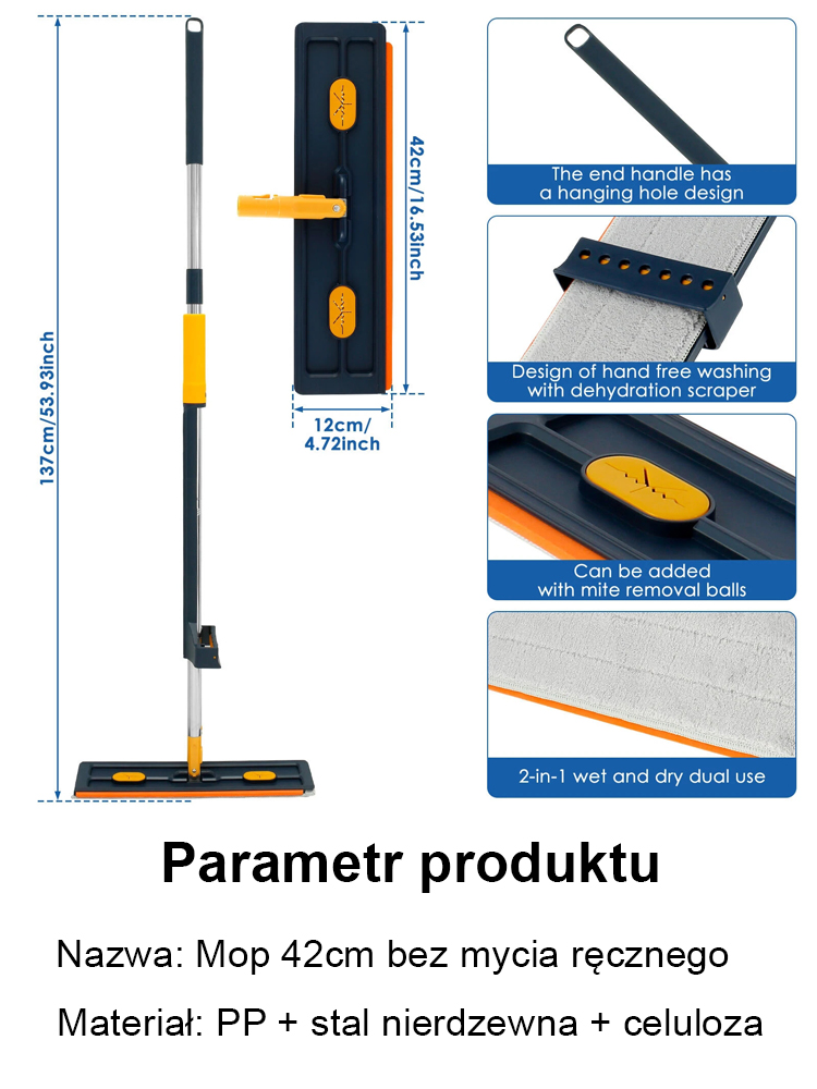 Mop Płaski Nowej Generacji | Technologia Politechniki Krakowskiej | Do Paneli i Płytek Bez Smug 🏠✨