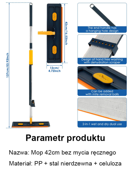 Mop Płaski Nowej Generacji | Technologia Politechniki Krakowskiej | Do Paneli i Płytek Bez Smug 🏠✨