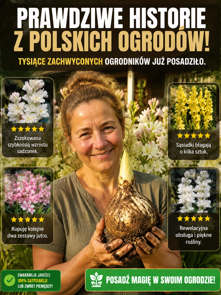 【Darmowa wysyłka】🌸Bulwy Tuberozy | Zapach Perfum | Łatwa Uprawa | Kwitnie w 30 Dni | -50% Off🌸