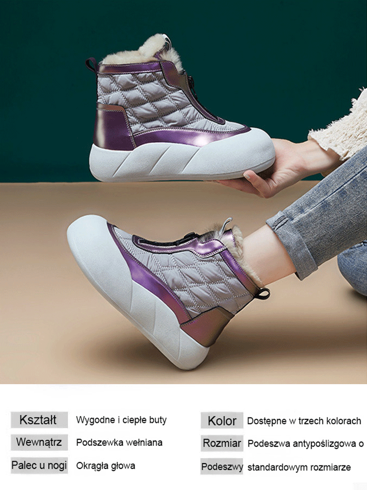 👢Francuskie Śniegowce ze Skóry Jagnięcej | Ukryte Podwyższenie 5cm | Ocieplane Wełną do -50°C ❄️