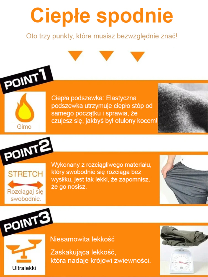 🔥【Automatyczne ogrzewanie】 Spodnie casualowe z prostą nogawką i podszewką z polaru: ❄️Utrzymują ciepło nawet w temperaturze -30 stopni Celsjusza! ✨Miękkie i niegniotące się