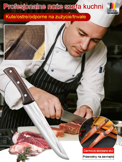 Wykonane w tajnej stolicy niemieckich noży 🌟 Nóż, który nie łamie się ani nie tępieje przez 50 lat 🔥 Każdy nóż jest kuty 72 razy 🌟 Opór podczas cięcia jest bliski zeru 🌟 Każdy nóż jest dostarczany z 10-letnim darmowym ostrzeniem.