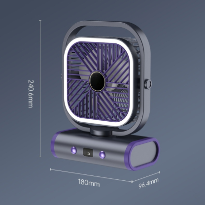 Wielofunkcyjny wentylator ładowany do użytku na zewnątrz, obozowy, z funkcją oscylacji