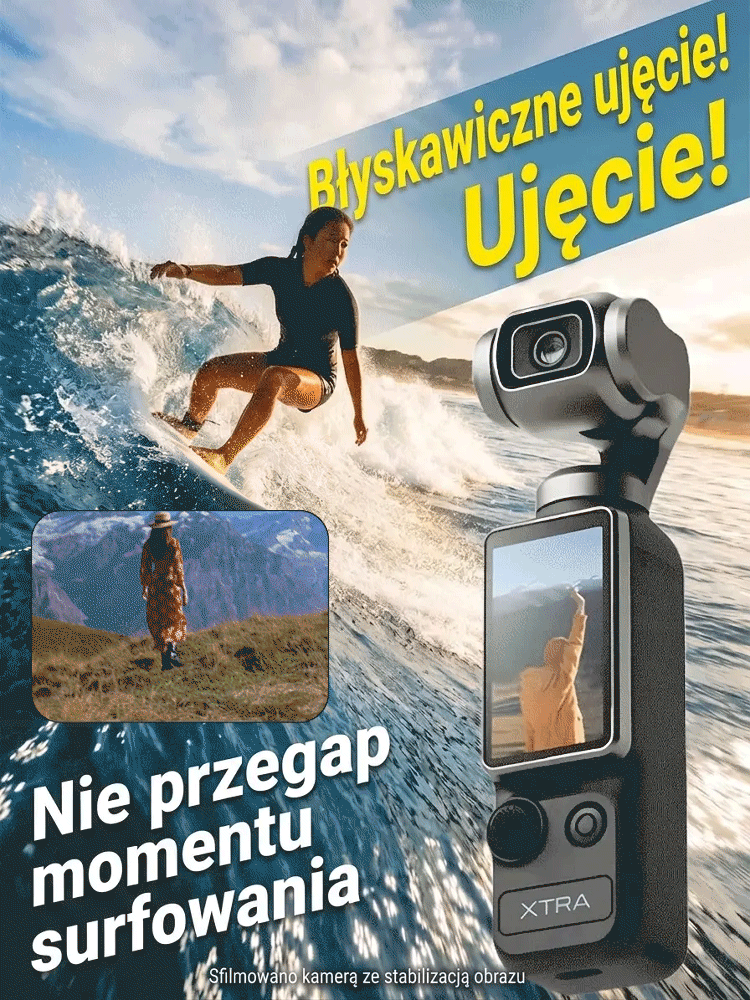 【Z tej samej fabryki co DJI】Ręczna kamera sportowa z stabilizacją obrazu do użytku na zewnątrz