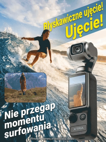 【Z tej samej fabryki co DJI】Ręczna kamera sportowa z stabilizacją obrazu do użytku na zewnątrz