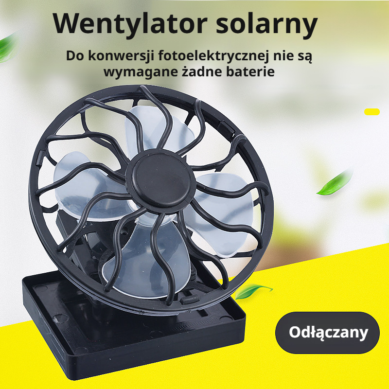 Przenośny wentylator słoneczny, mini wentylator na klips z mikro DC