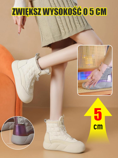 👢Francuskie Śniegowce ze Skóry Jagnięcej | Ukryte Podwyższenie 5cm | Ocieplane Wełną do -50°C ❄️