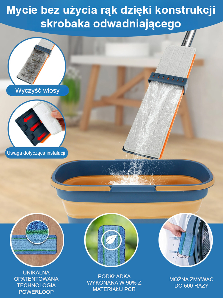 Mop Płaski Nowej Generacji | Technologia Politechniki Krakowskiej | Do Paneli i Płytek Bez Smug 🏠✨