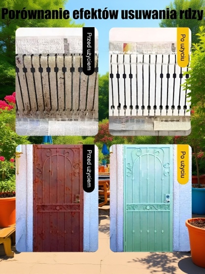【Szybki środek do usuwania rdzy】Nie wymaga polerowania, wystarczy zetrzeć rdzę. 🛡️【Zatwierdzony przez profesjonalne firmy sprzątające】