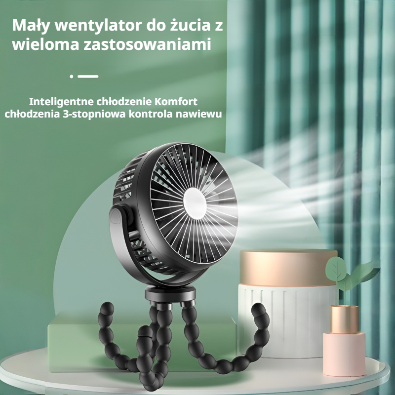  wentylator ośmiornica, przenośny, do użytku na zewnątrz, cichy i o dużej mocy