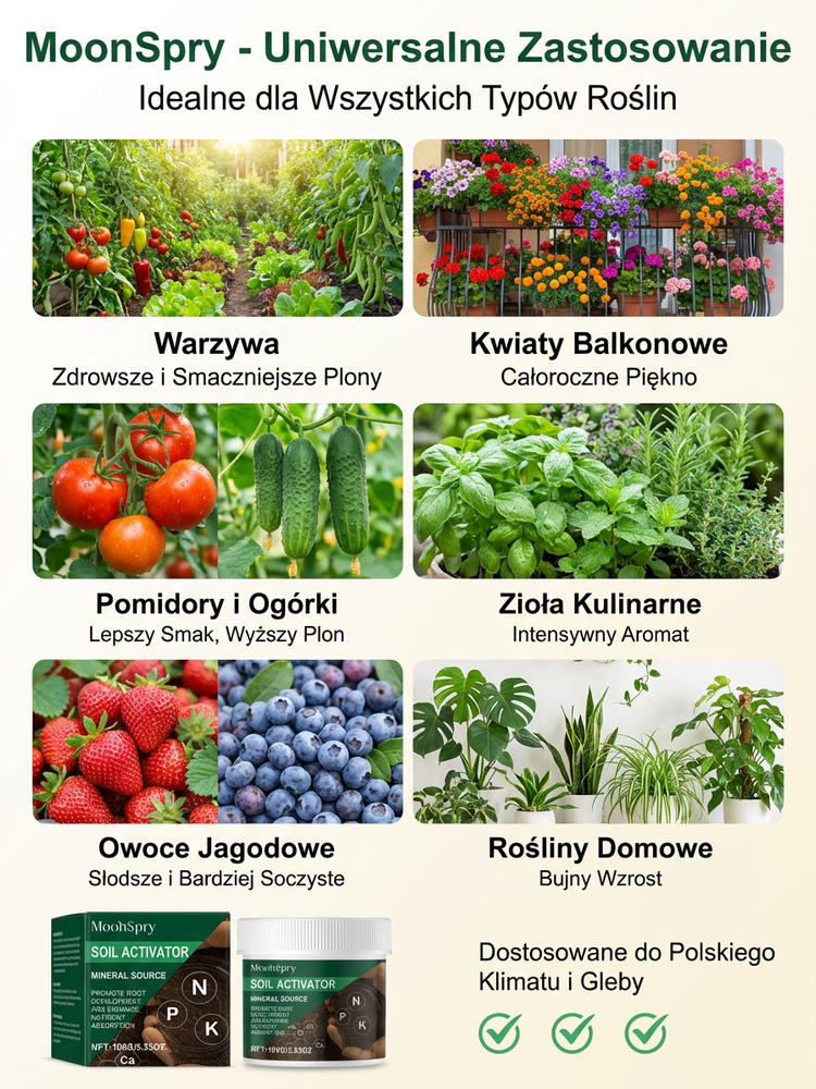 MoonSpry Aktywator Gleby | Organiczny Nawóz z 10mld Mikrobów | Spulchniacz Ziemi 🌿🌱