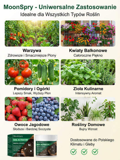 MoonSpry Aktywator Gleby | Organiczny Nawóz z 10mld Mikrobów | Spulchniacz Ziemi 🌿🌱