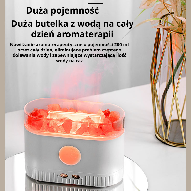 Nawilżacz powietrza z kryształową skałą i aromaterapią