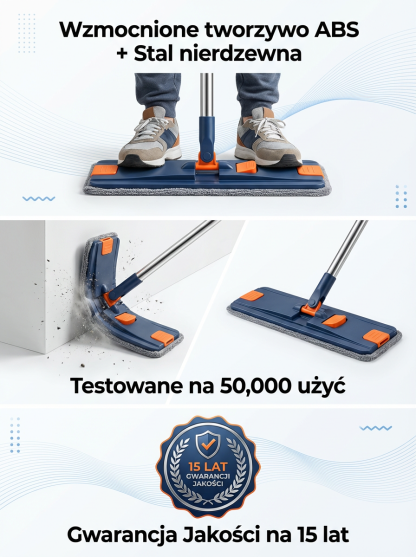 Mop Płaski Nowej Generacji | Technologia Politechniki Krakowskiej | Do Paneli i Płytek Bez Smug 🏠✨