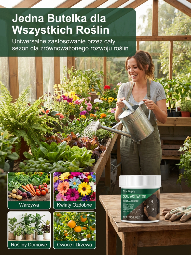 MoonSpry Aktywator Gleby | Organiczny Nawóz z 10mld Mikrobów | Spulchniacz Ziemi 🌿🌱