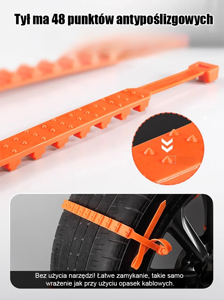 Uniwersalne łańcuchy śniegowe do samochodu