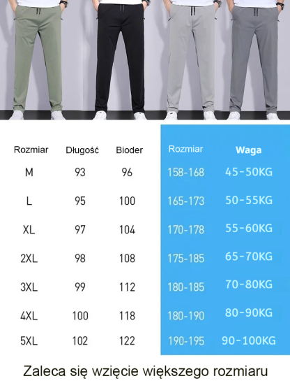 【Limitowane 100 sztuk】Ultralekkie Męskie Spodnie Chłodzące 3D | Efekt -8°C | Oddychające | Bez Prasowania 👖