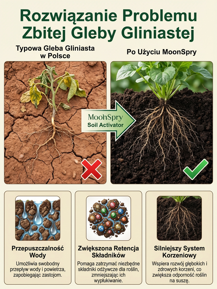 MoonSpry Aktywator Gleby | Organiczny Nawóz z 10mld Mikrobów | Spulchniacz Ziemi 🌿🌱