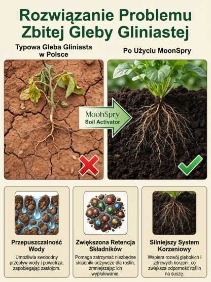 MoonSpry Aktywator Gleby | Organiczny Nawóz z 10mld Mikrobów | Spulchniacz Ziemi 🌿🌱