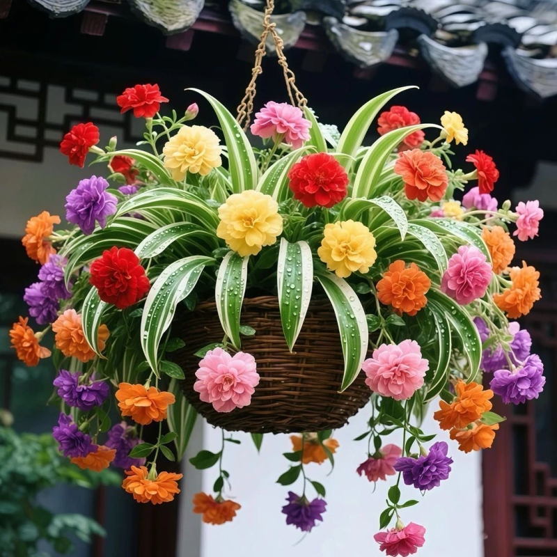 [Jedna sadzonka złocistego zielistka wypełni dom zapachem] Nasiona Chlorophytum ❤️ Od -20°C do 40°C: Podlej i rośnie! Brak kwiatów? Darmowa wymiana!