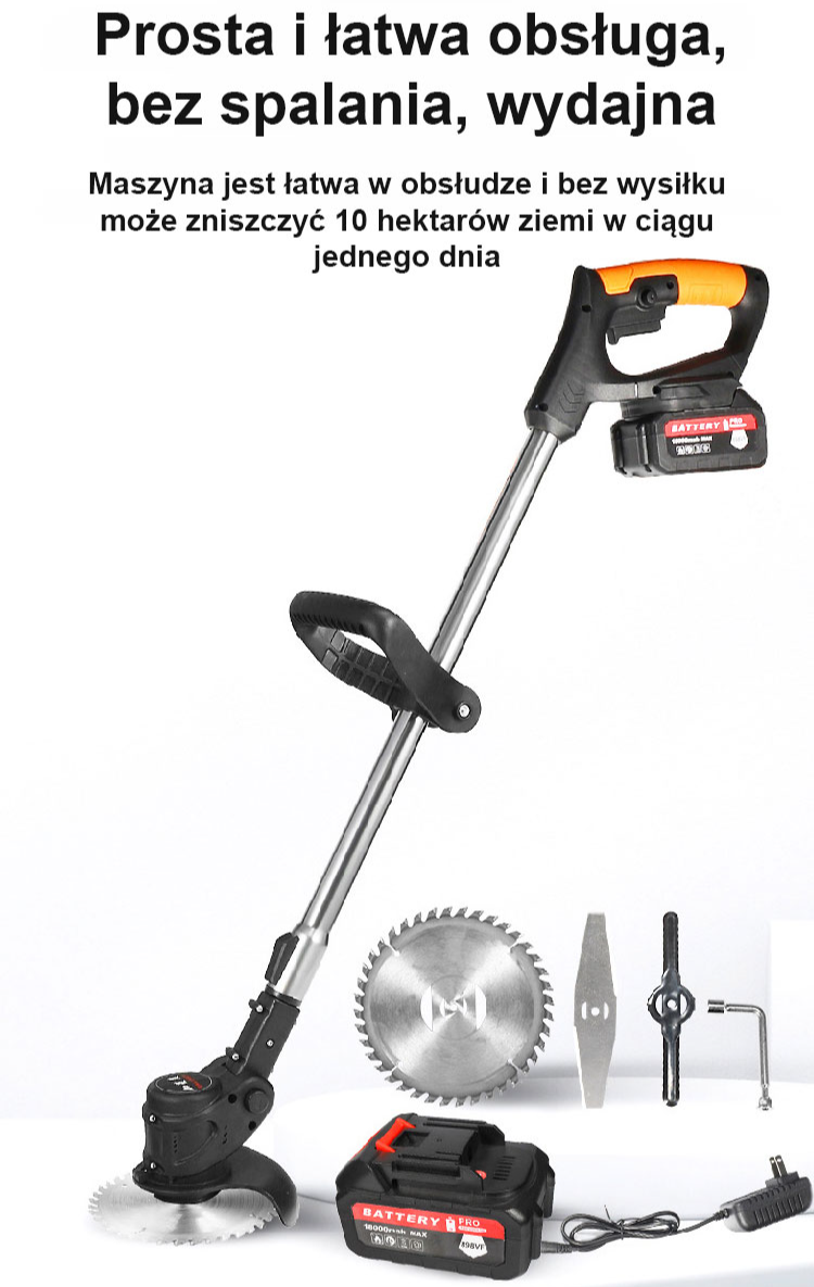 [Na jednym ładowaniu do 10 hektarów] Bezprzewodowa kosa elektryczna ❤️ Gwarancja na przepalenie