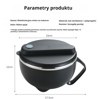 Miska na zupki błyskawiczne z pokrywką ze stali nierdzewnej 304