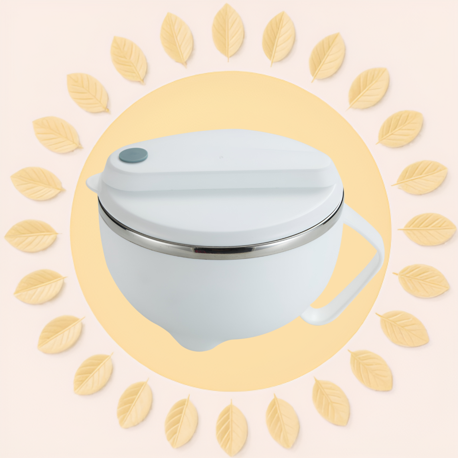 Miska na zupki błyskawiczne z pokrywką ze stali nierdzewnej 304