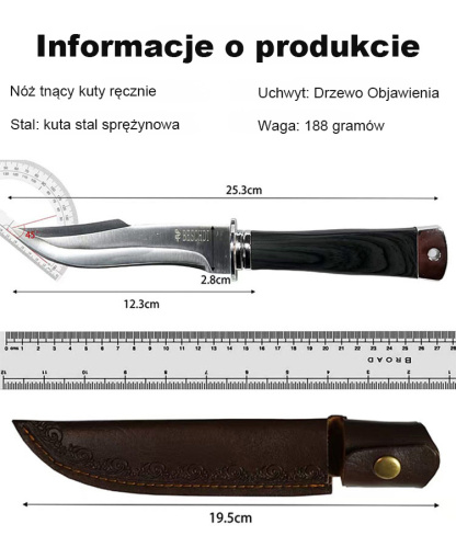 【PROJEKTOWANE W SOLINGEN (NIEMCY)】Noż rzeźnicki kutry ręcznie: mięso kroi jak masło