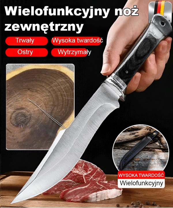 【PROJEKTOWANE W SOLINGEN (NIEMCY)】Noż rzeźnicki kutry ręcznie: mięso kroi jak masło