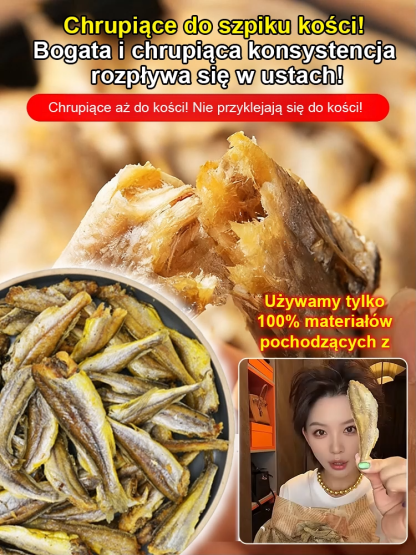 【120 sztuk/opak.】Chrupiące suszone żółte rybki ❤ Nie smażone, niskokaloryczne 