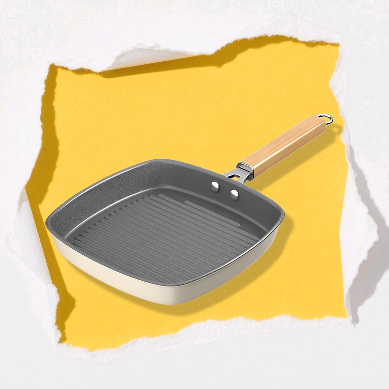 Patelnia z powłoką ceramiczną i paskami do indukcji, nieprzywierająca, do domu