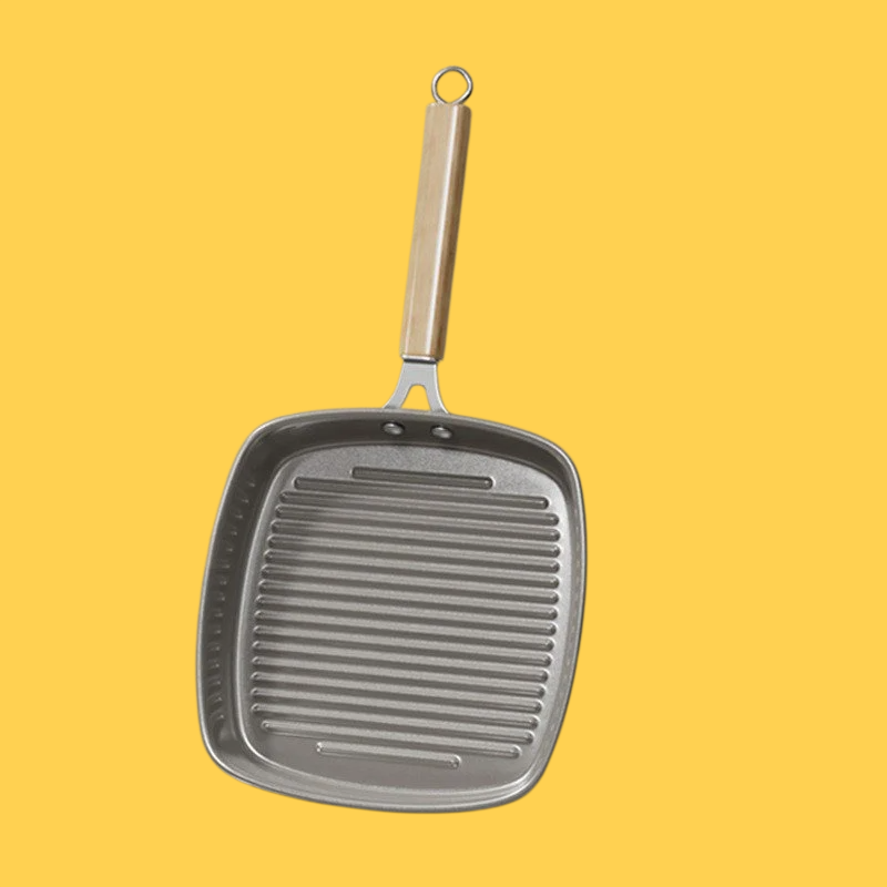 Patelnia z powłoką ceramiczną i paskami do indukcji, nieprzywierająca, do domu