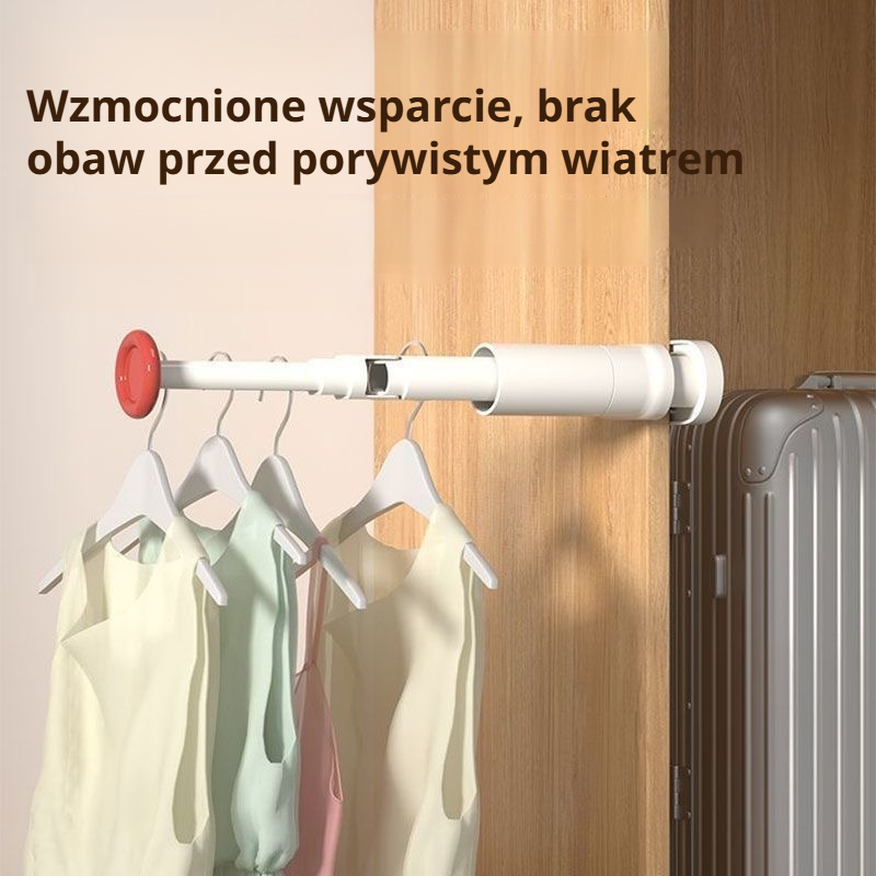 Przenośny, rozkładany stojak na ubrania do domu i podróży służbowych