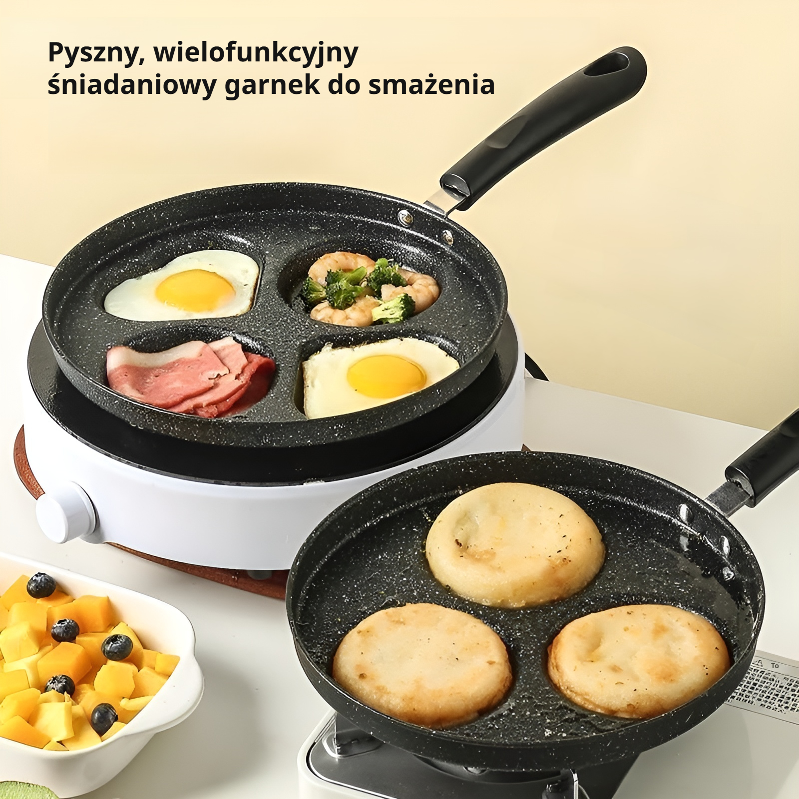 Mała patelnia do smażenia jajek i omletów, nieprzywierająca, kształt serca
